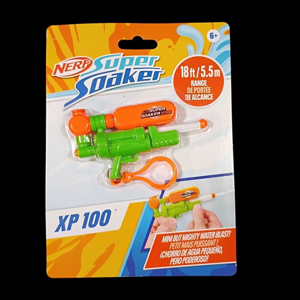 Nerf Mini Super Soaker Mini Water Gun XP100 Green and Orange 18 Ft Range NEW - Picture 2 of 3